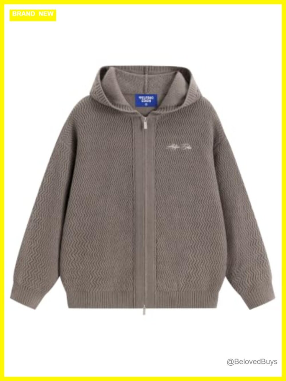 Aelfric Eden Women's Zip-Up Hooded Cardigan Chunky Knit Drop Shoulder Zip-Up